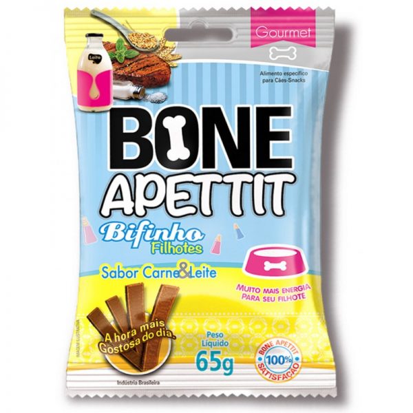 Bifinho Bone Apettit Carne e Leite 65g