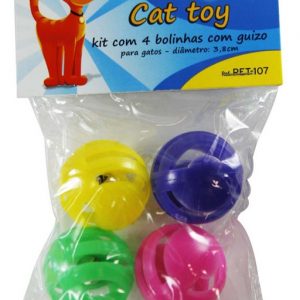 Bola Cat Toy com Guizo com 4 - Pet 107