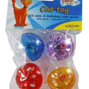 Bola Cat Toy com Guizo com 4 - Pet 108